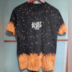 Kanye West Yeezy Saint Pablo Tour Concert T-Shirt Distressed Tie Dye Bleached M